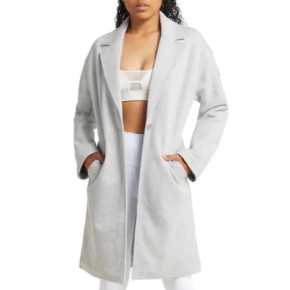 Alo Yoga VIP Blazer Trench Athletic Heather Grey S - Picture 4 of 9